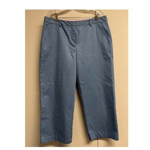 Land's End light blue, high waist, 100% cotton wide-leg crops 14 Petite